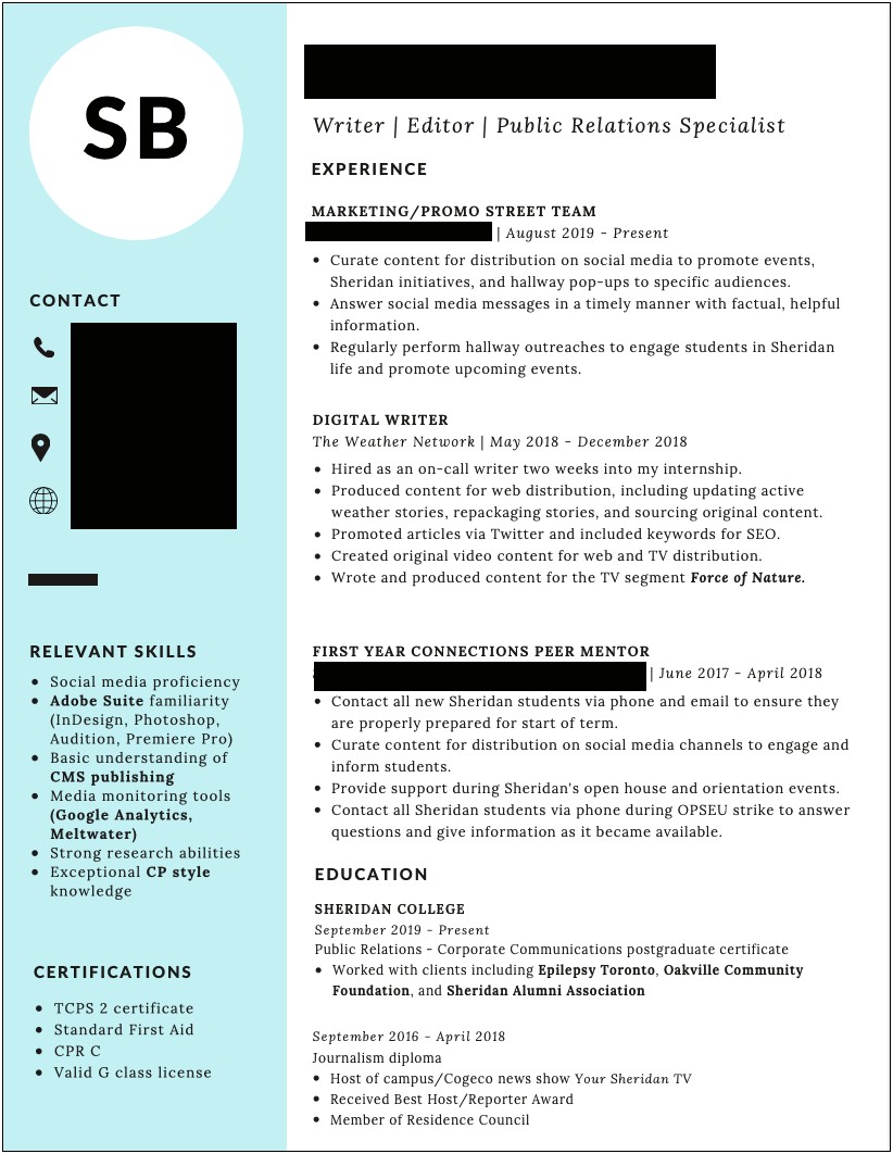 College Peer Mentor Job Description Resume