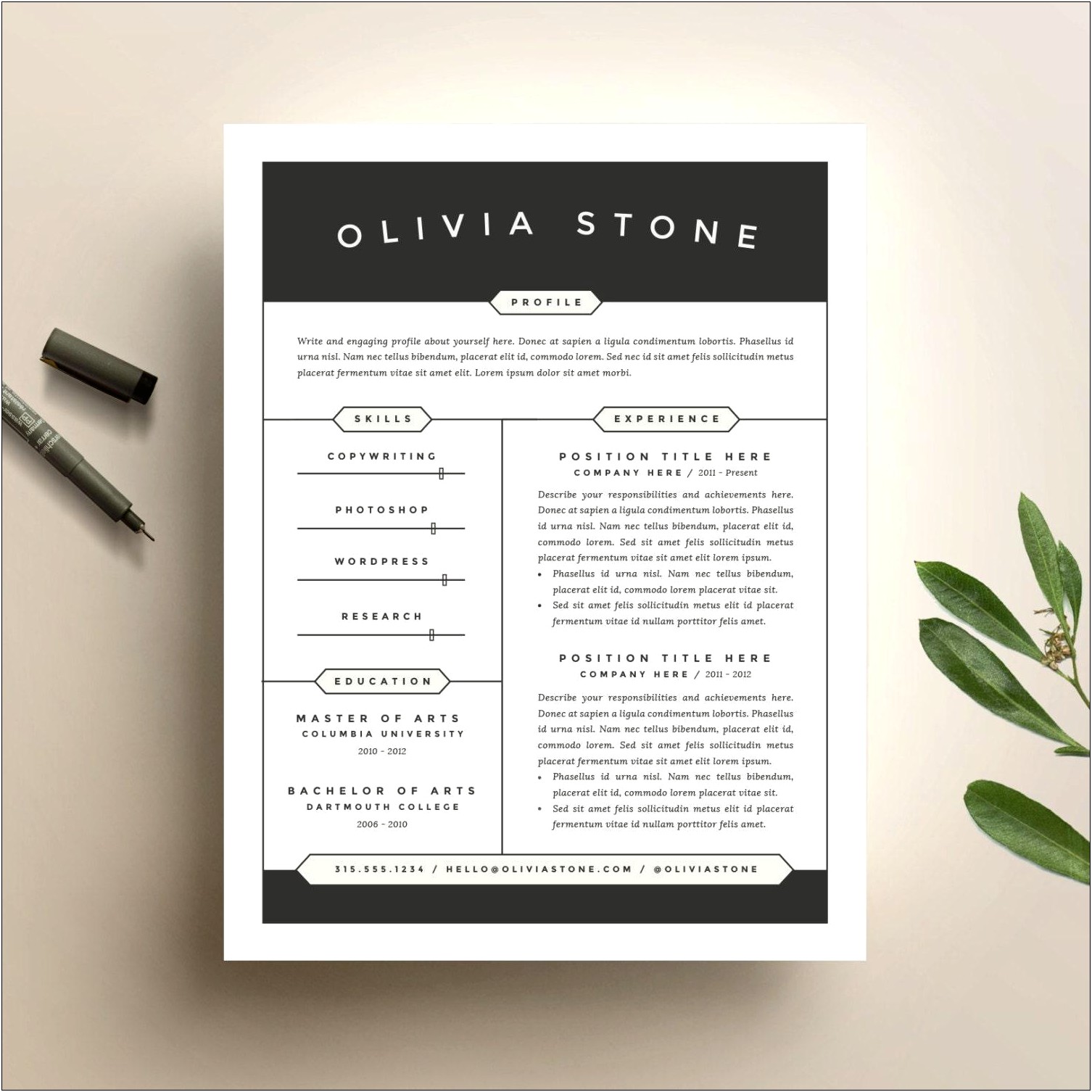 Columbia Business School Resume Template Word