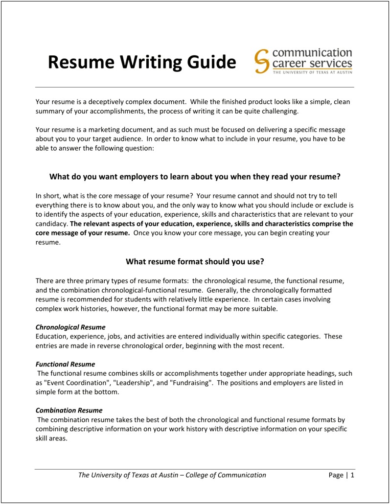 Combine Resume From Education And Work