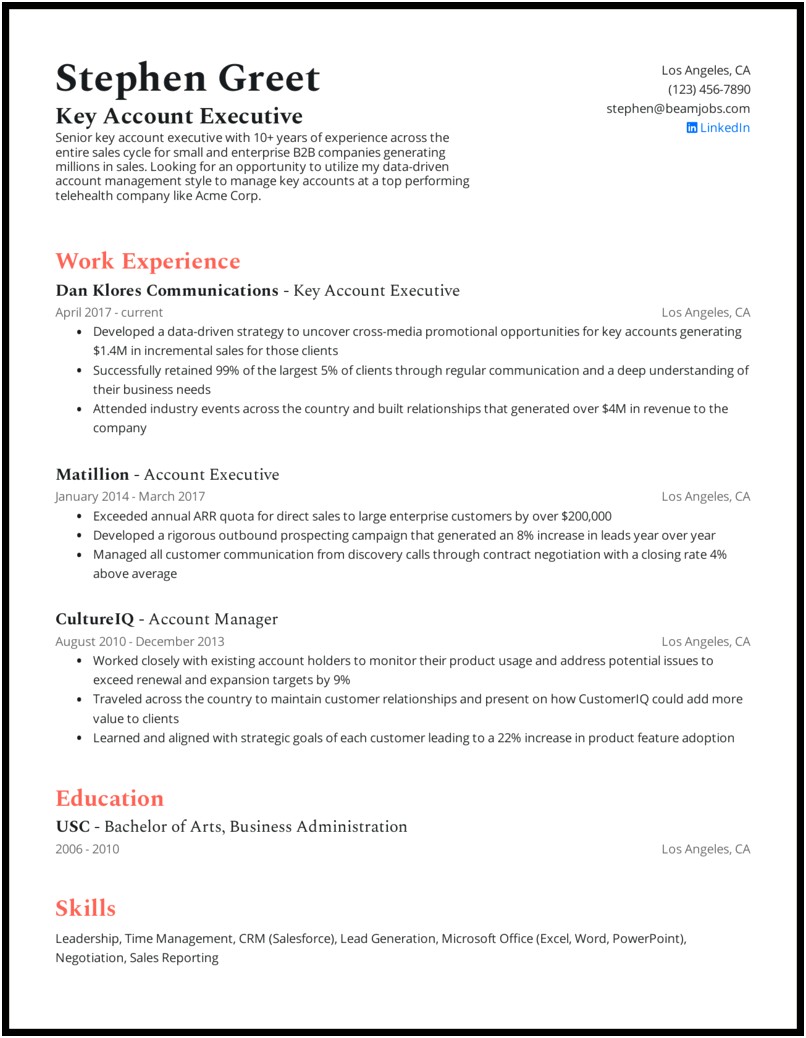 Commercial Lines Insurance Account Manager Resume