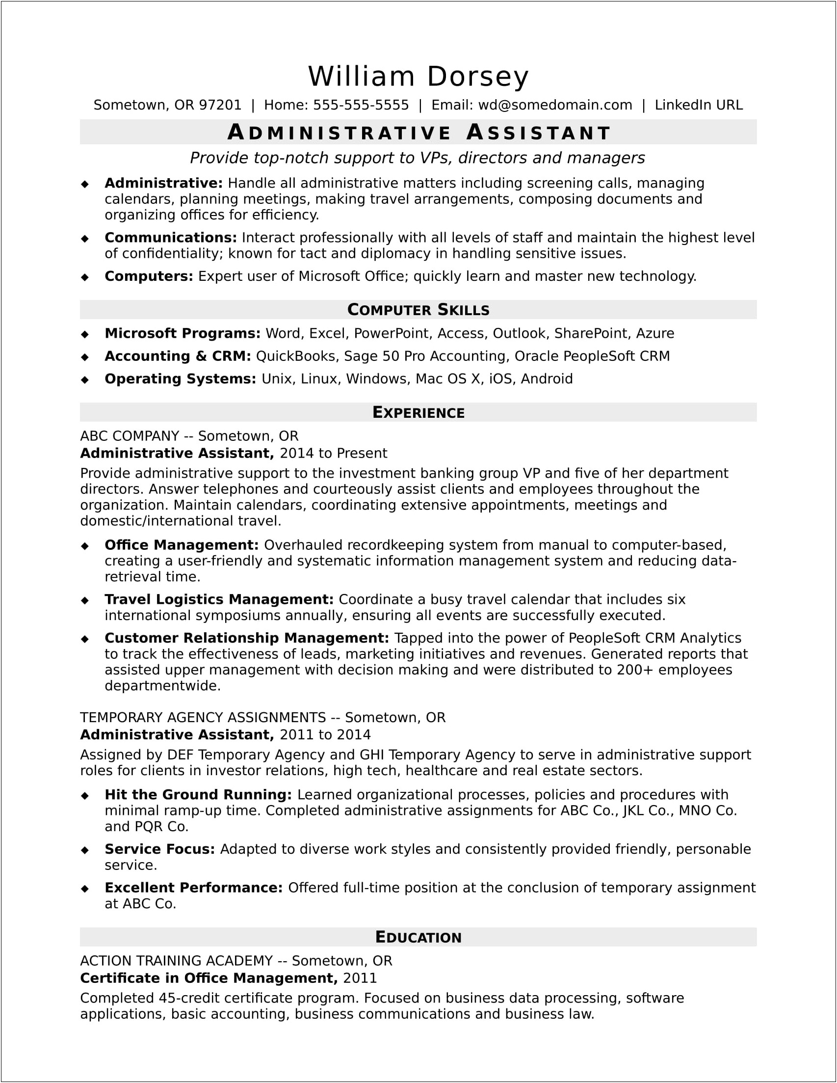 Commercial Mid Market Banking Resume Samples