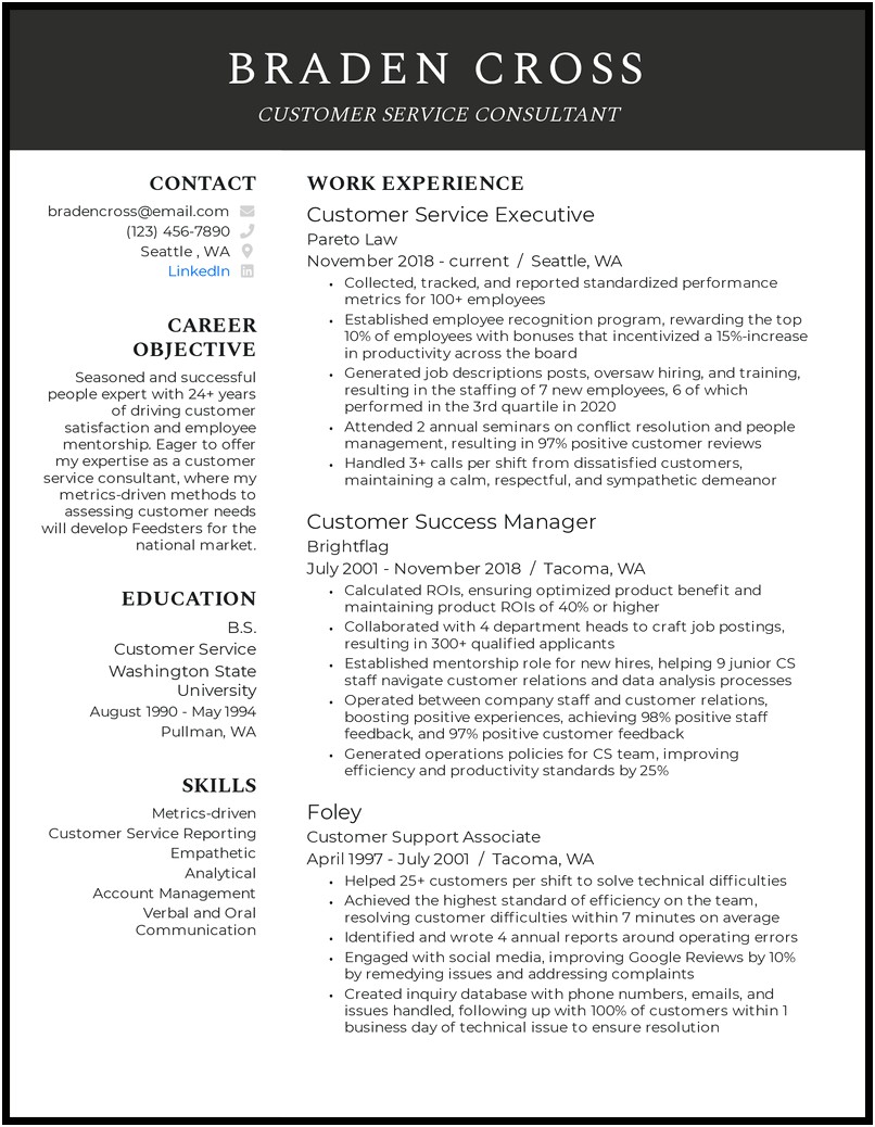 Common Resume Skills For Customer Service