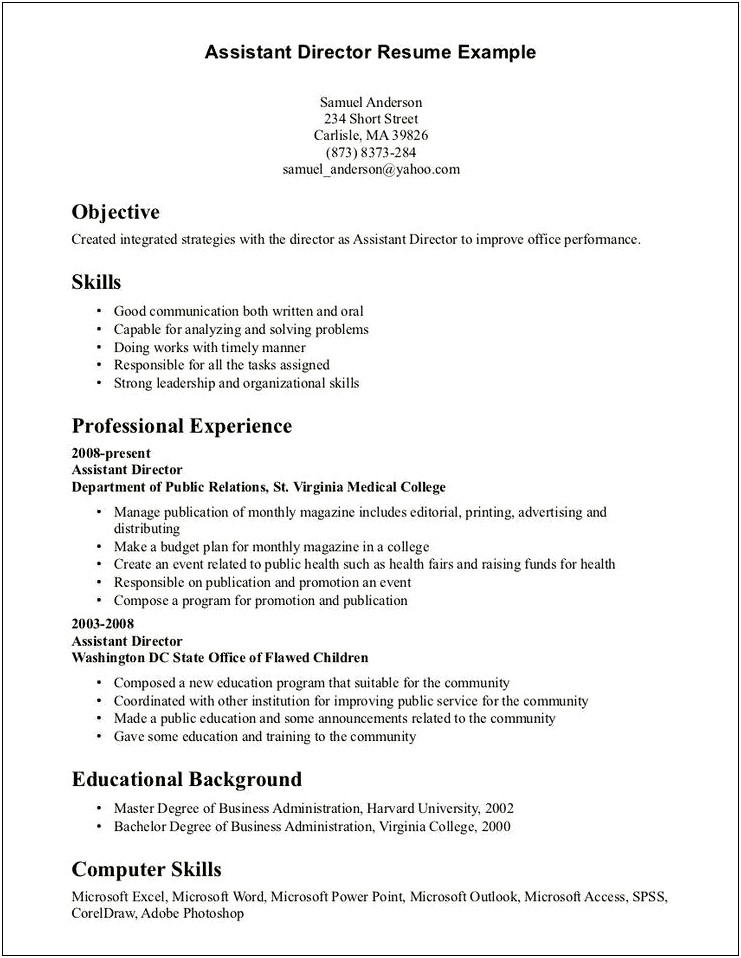 Computer Skills Section On Resume Example