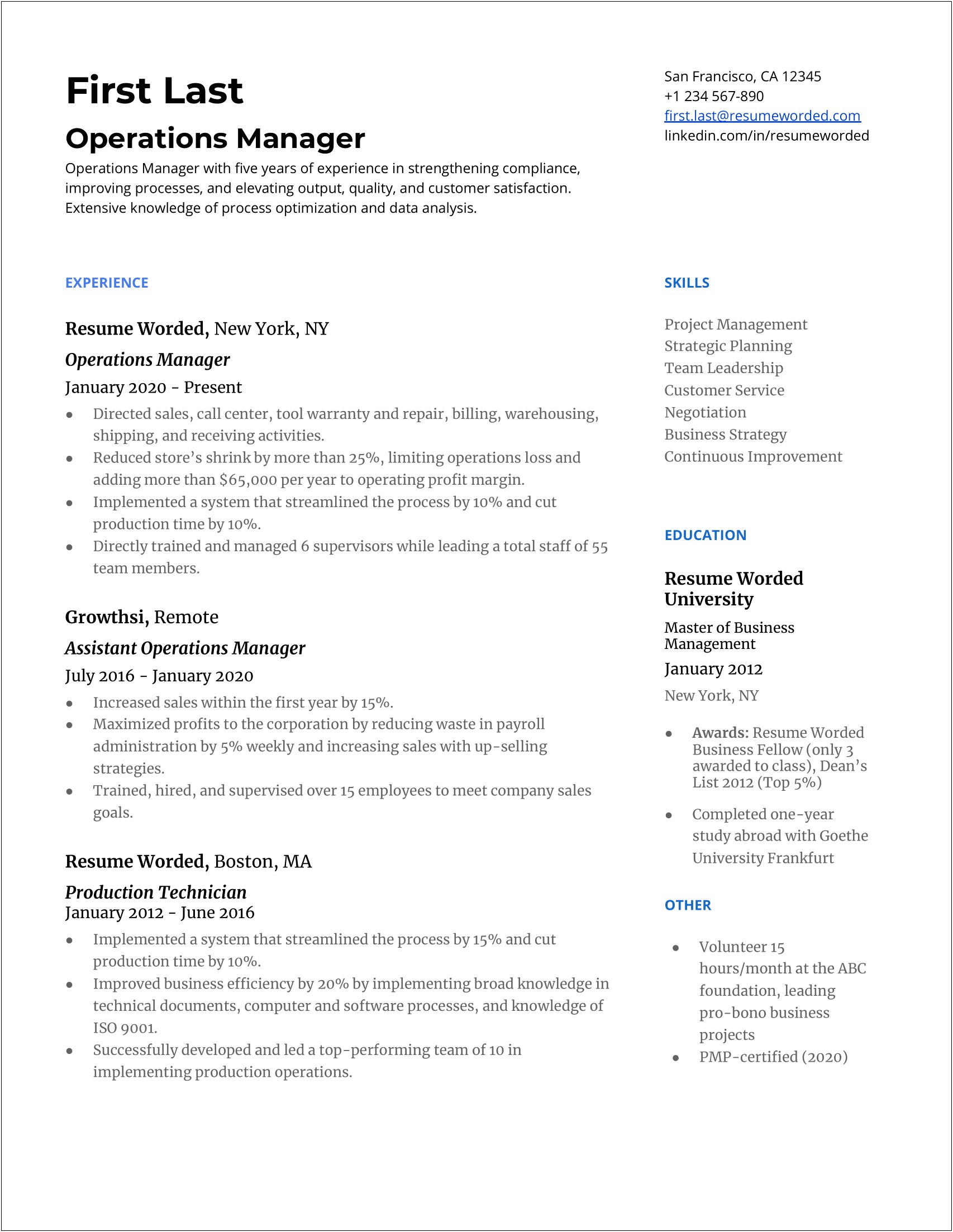 Conflict Resolution Store Department Manager Resume