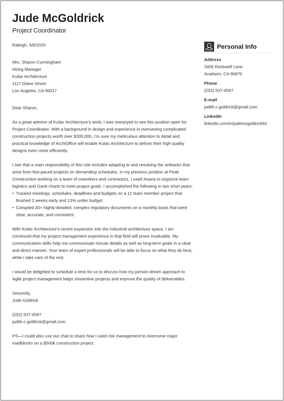 Coordinating Cover Letter With Resume Design