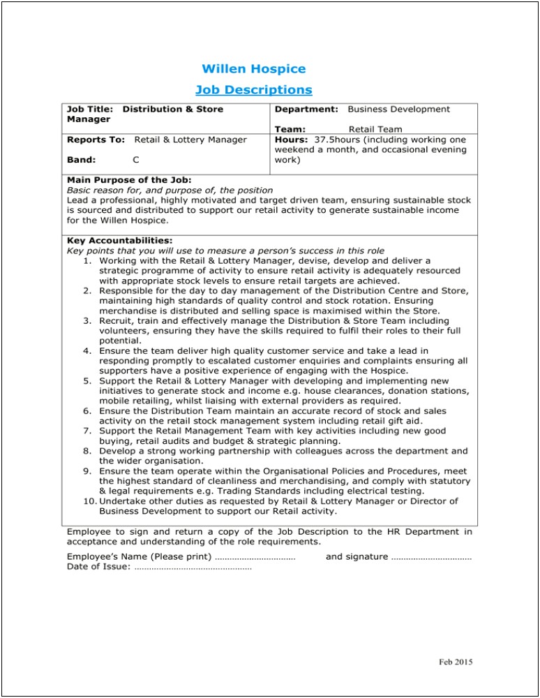 Copy And Print Manager Resume Responsibilities