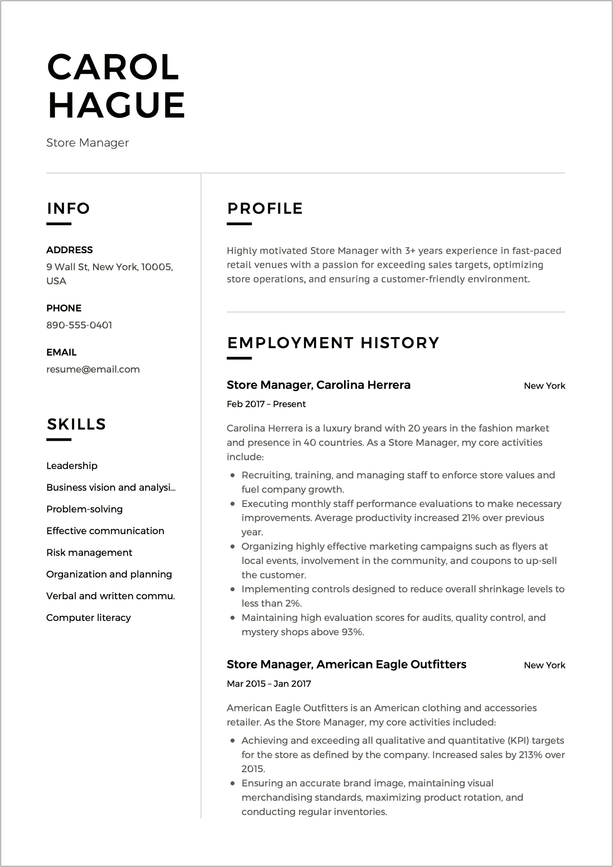 Cost Optimization Experience In Resume Sample