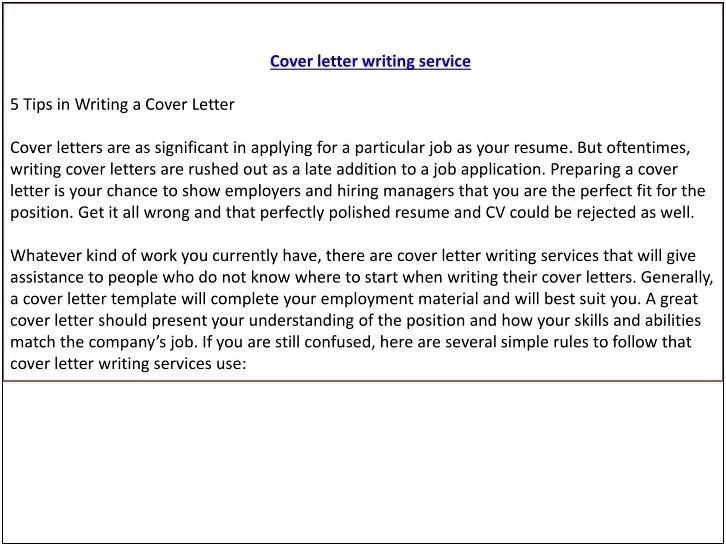 Cover Letter And Resume Writing Powerpoint