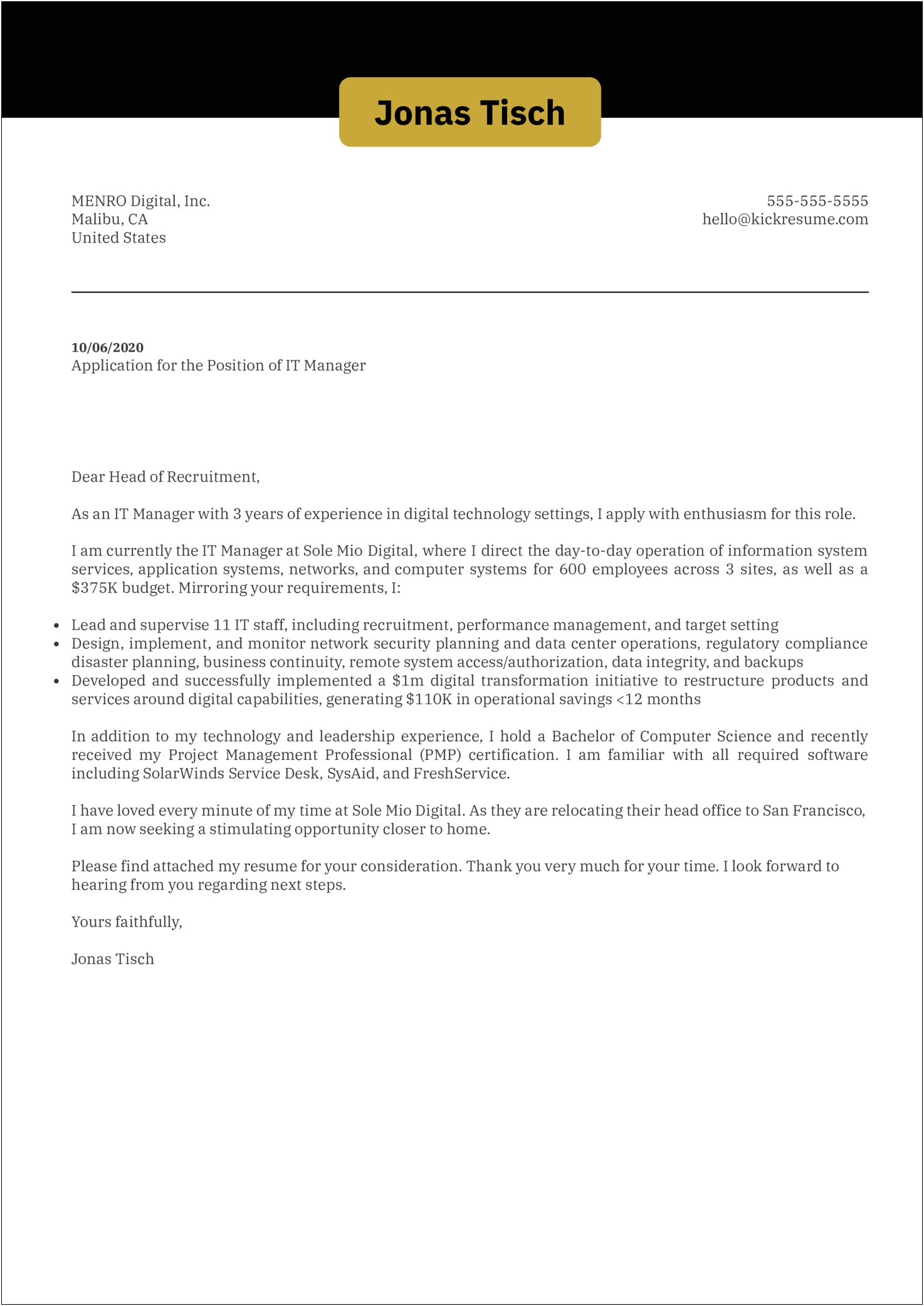 Cover Letter Examples For Resume Site Edu