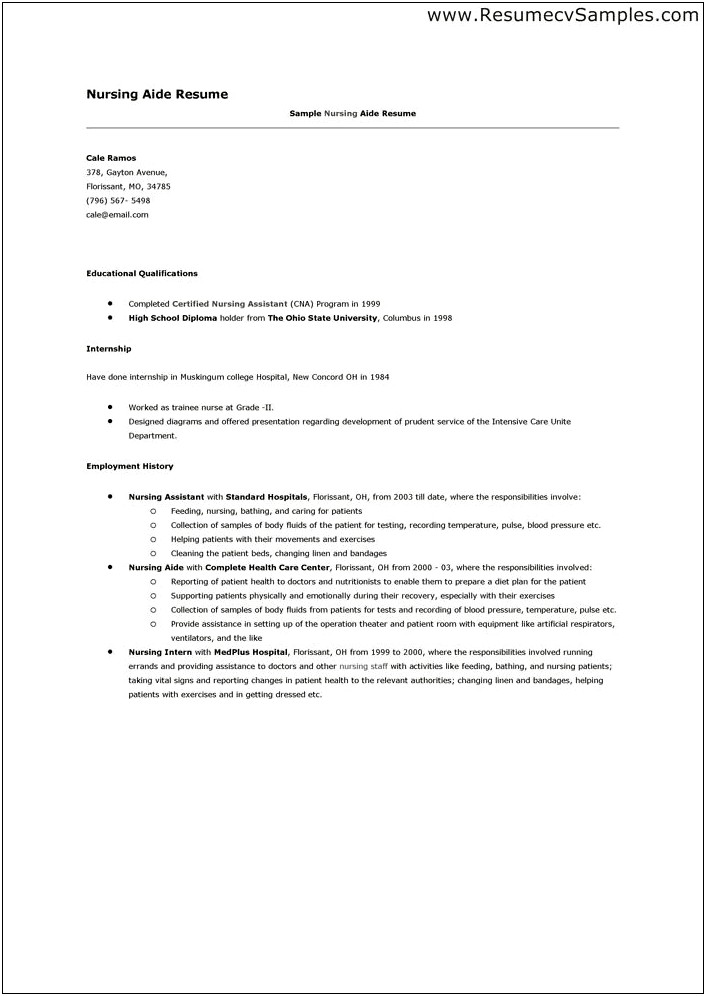 Cover Letter For Resume Certified Nurse Assistant
