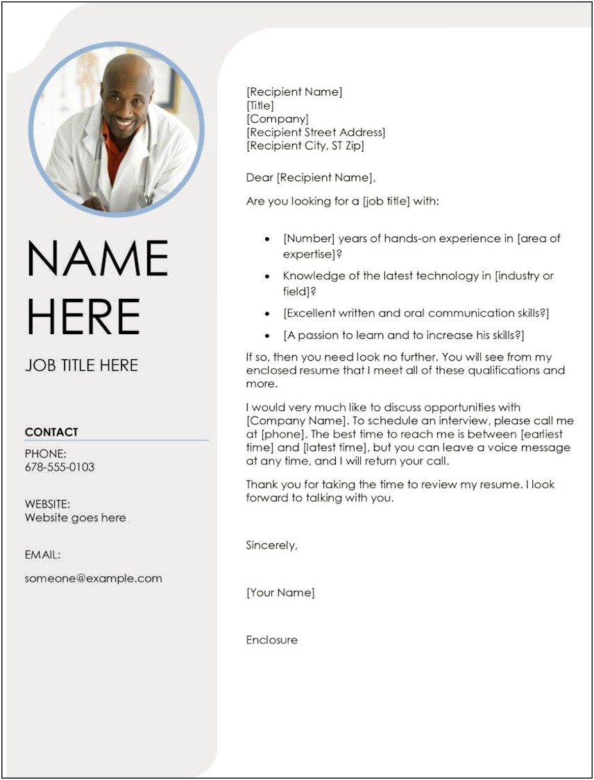Cover Letter For Resume Doc File