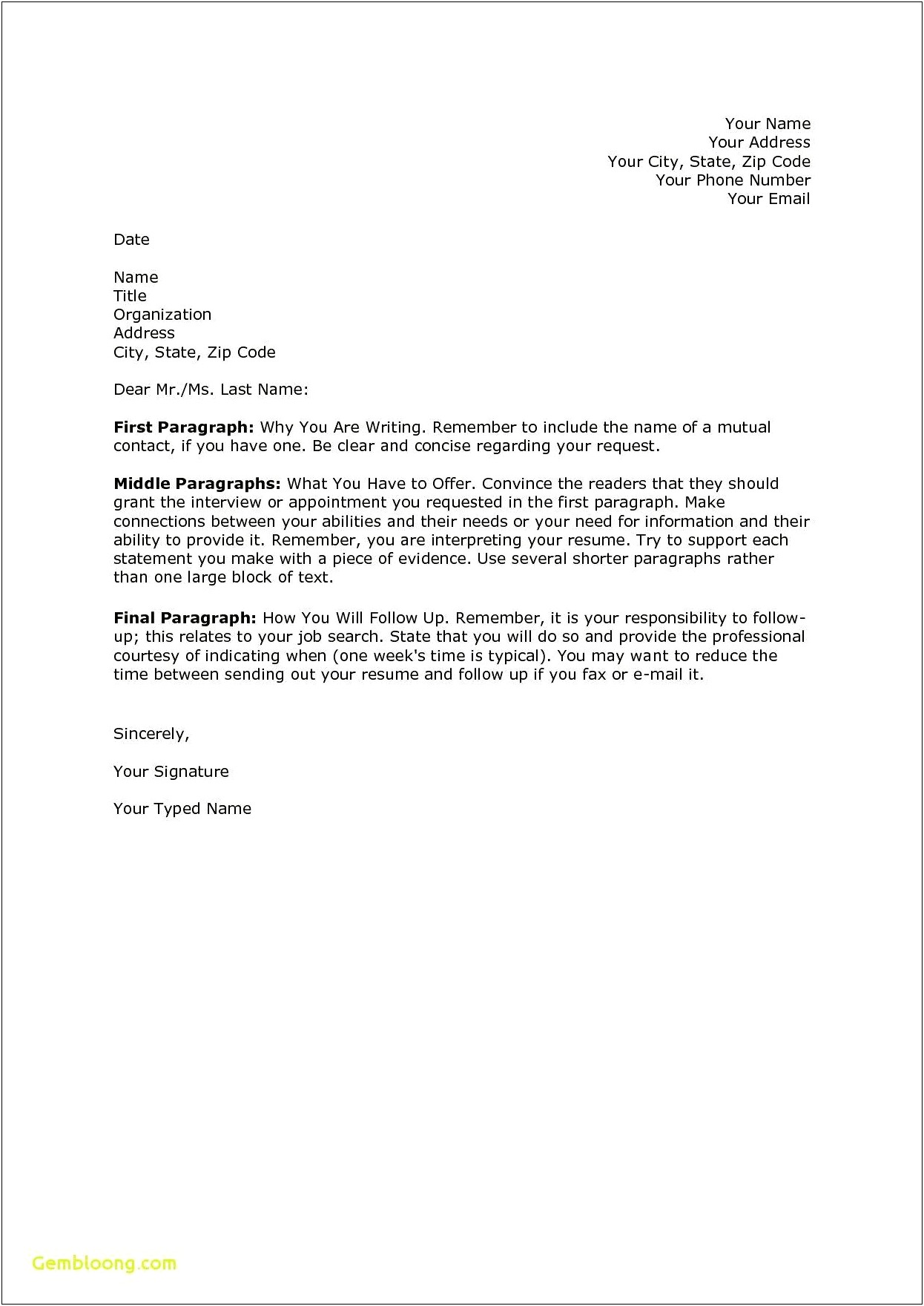 Cover Letter For Resume First Time Job