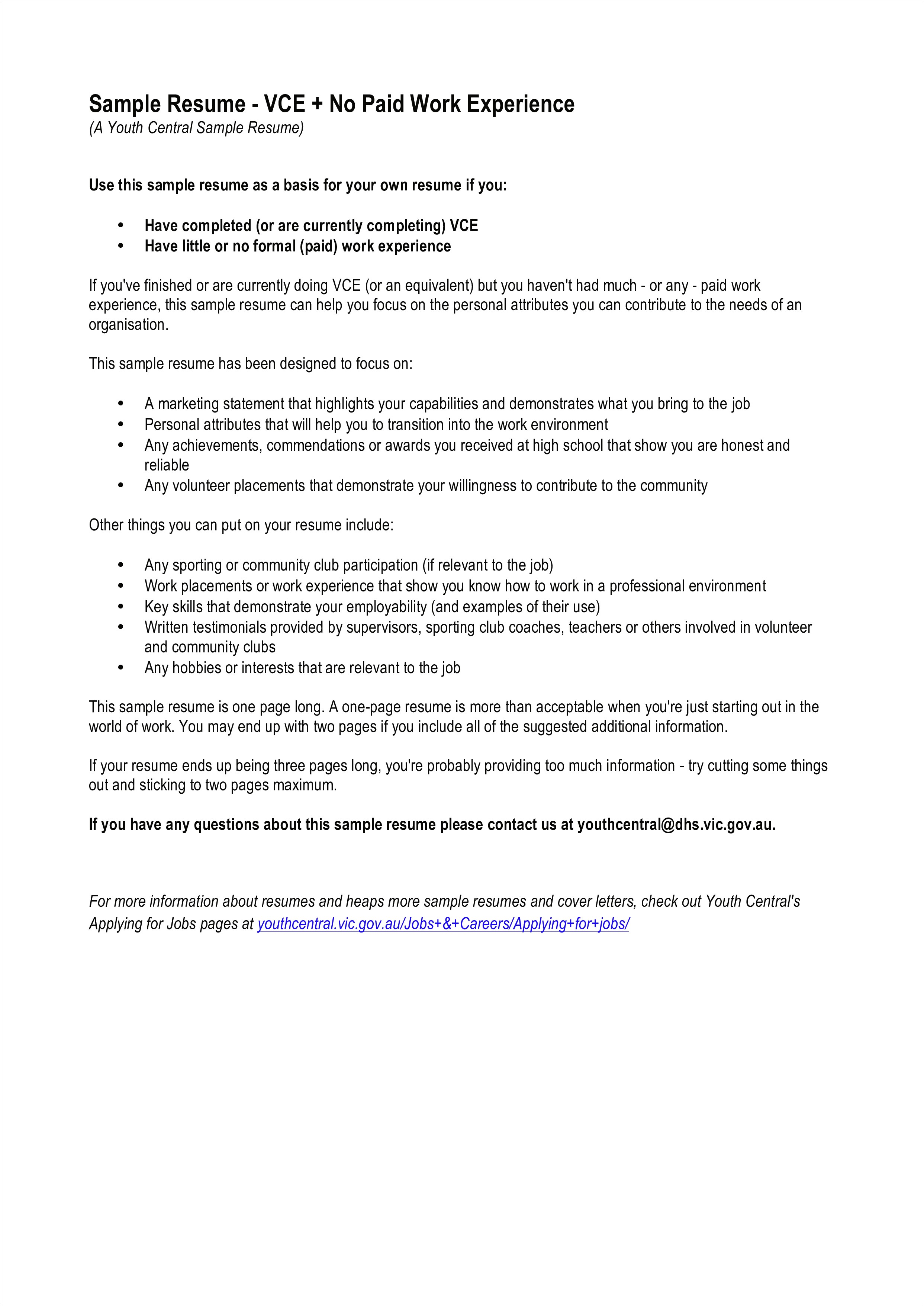 Cover Letter For Resume High School Students