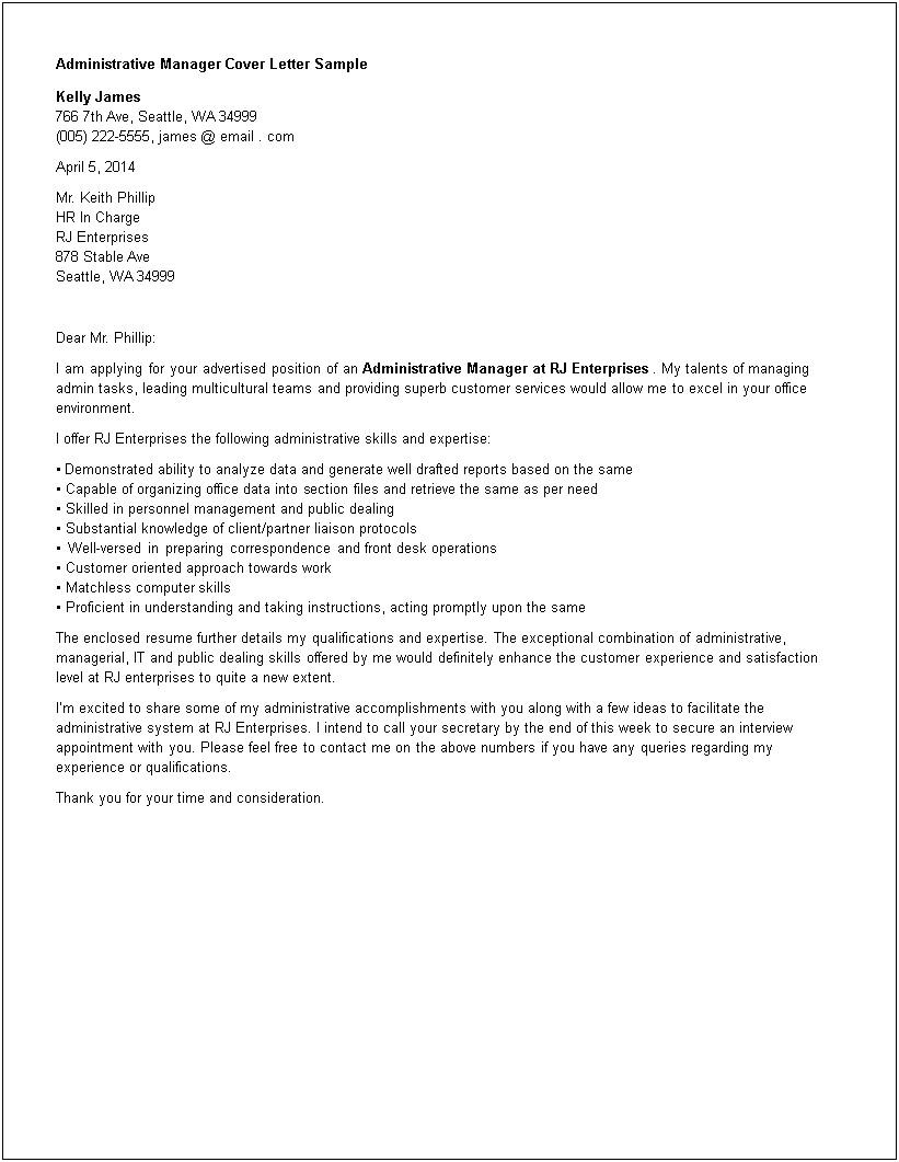 Cover Letter For System Administrator Resume