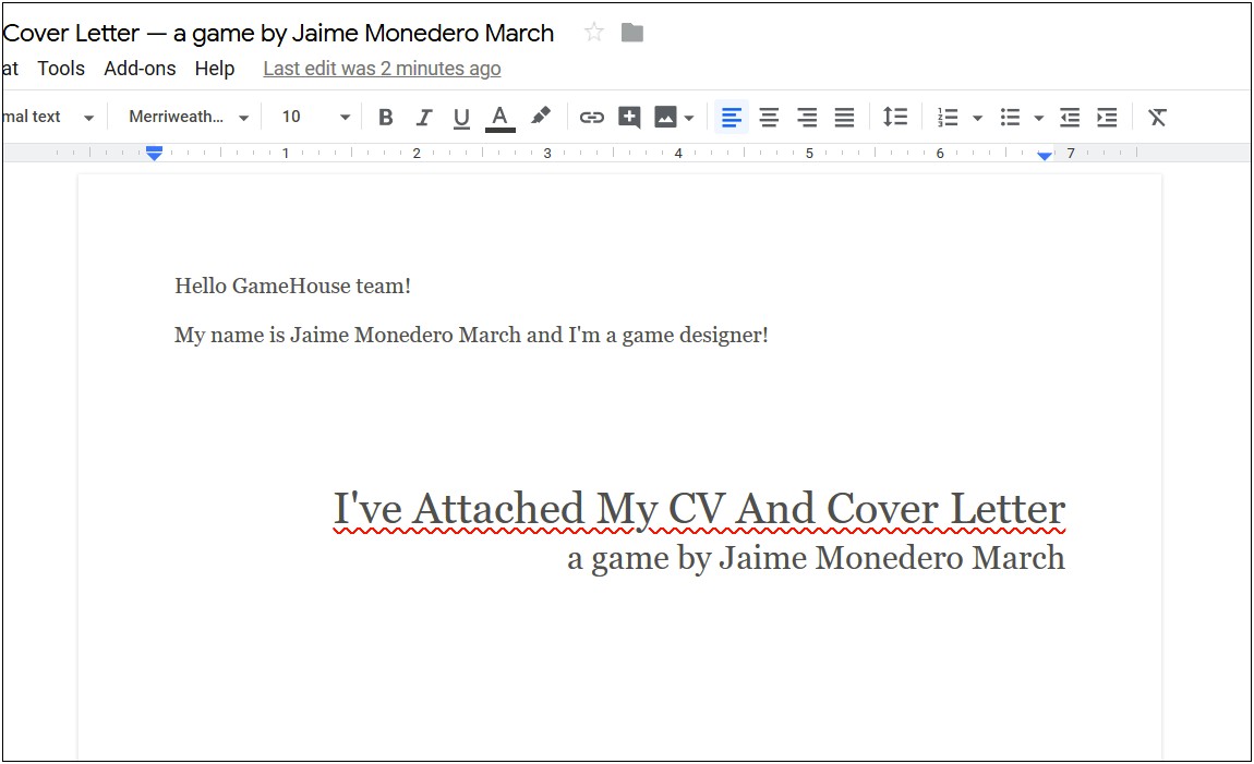 Cover Letter I Am Attaching My Resume