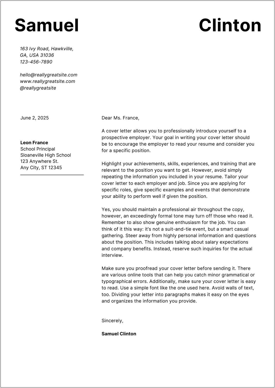 Coverletter For Resume For Free Online