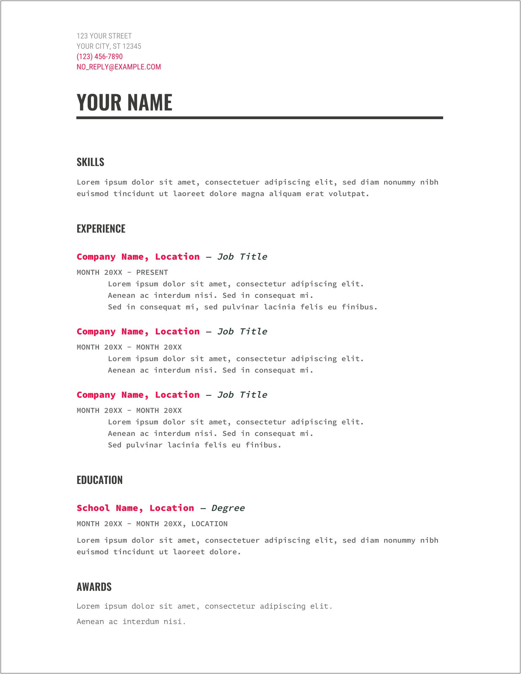 Create Your Own Resume Template Google Docs