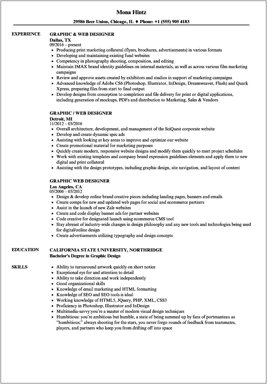 Creating A Resume For Design Job