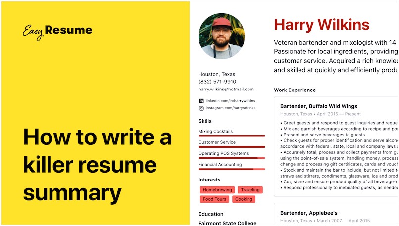 Creating A Summary For A Resume