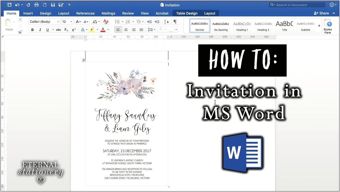 Creating Wedding Invitations In Microsoft Word