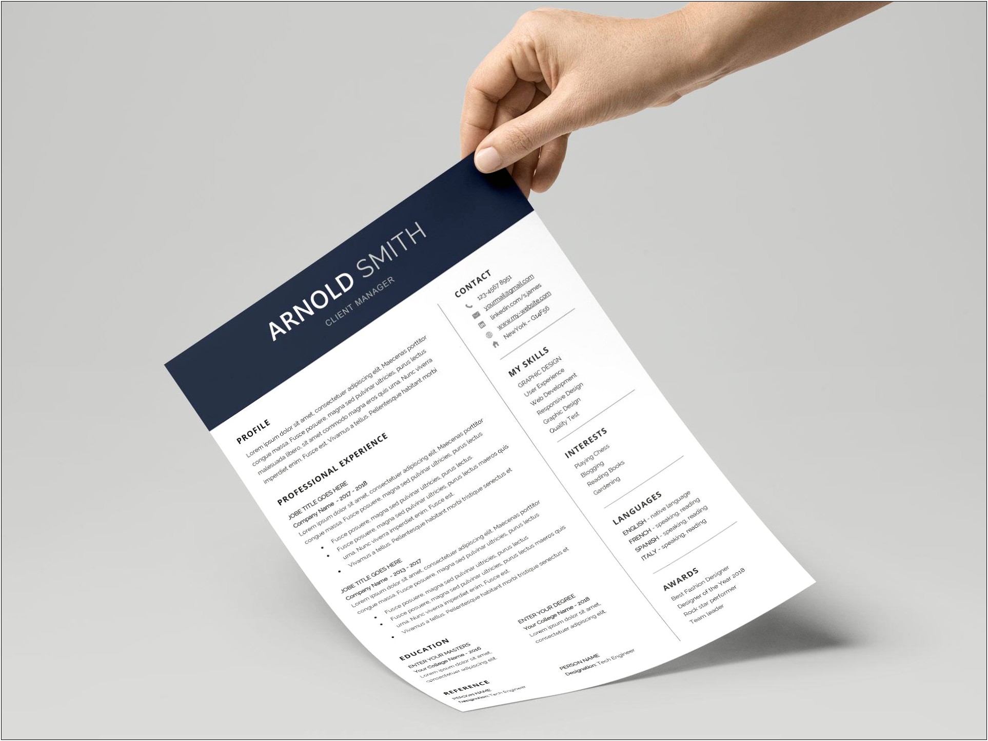 Creative Resume Cv & Vcard Free Download