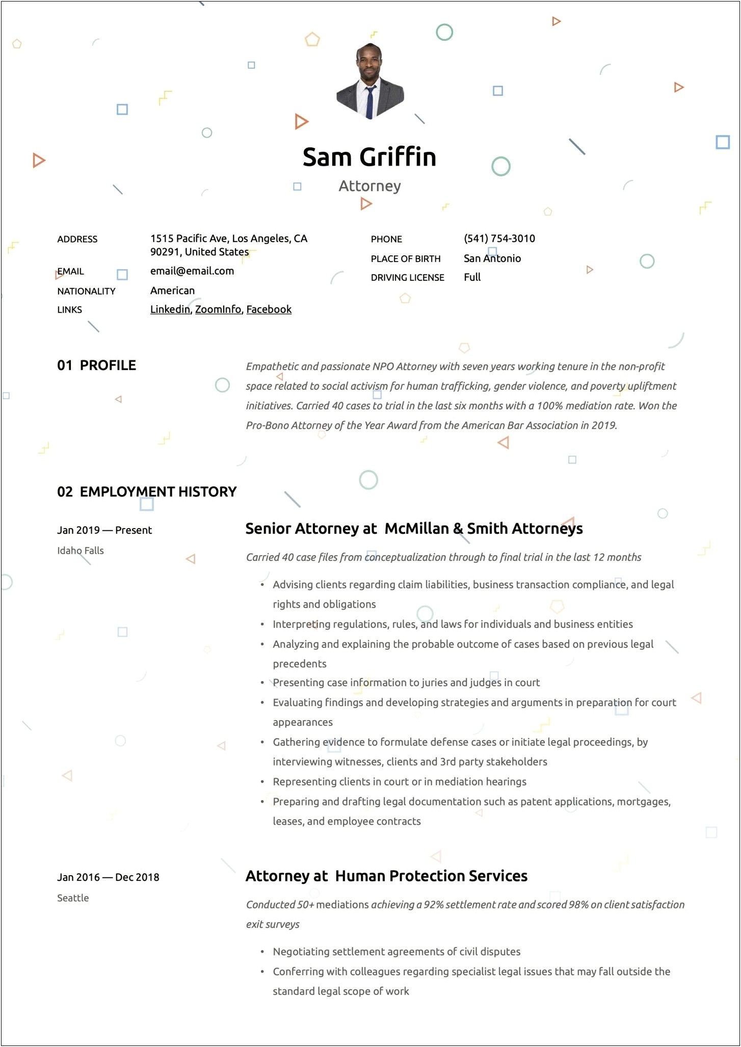 Criminal Defense Attorney Resume Hire Job Employment