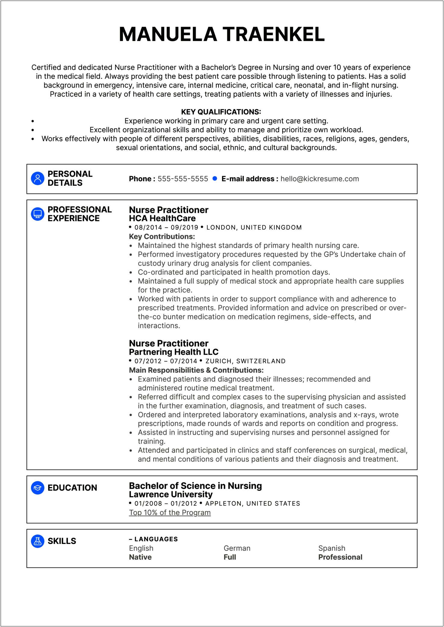 Critical Care Nurse Skills For Resume