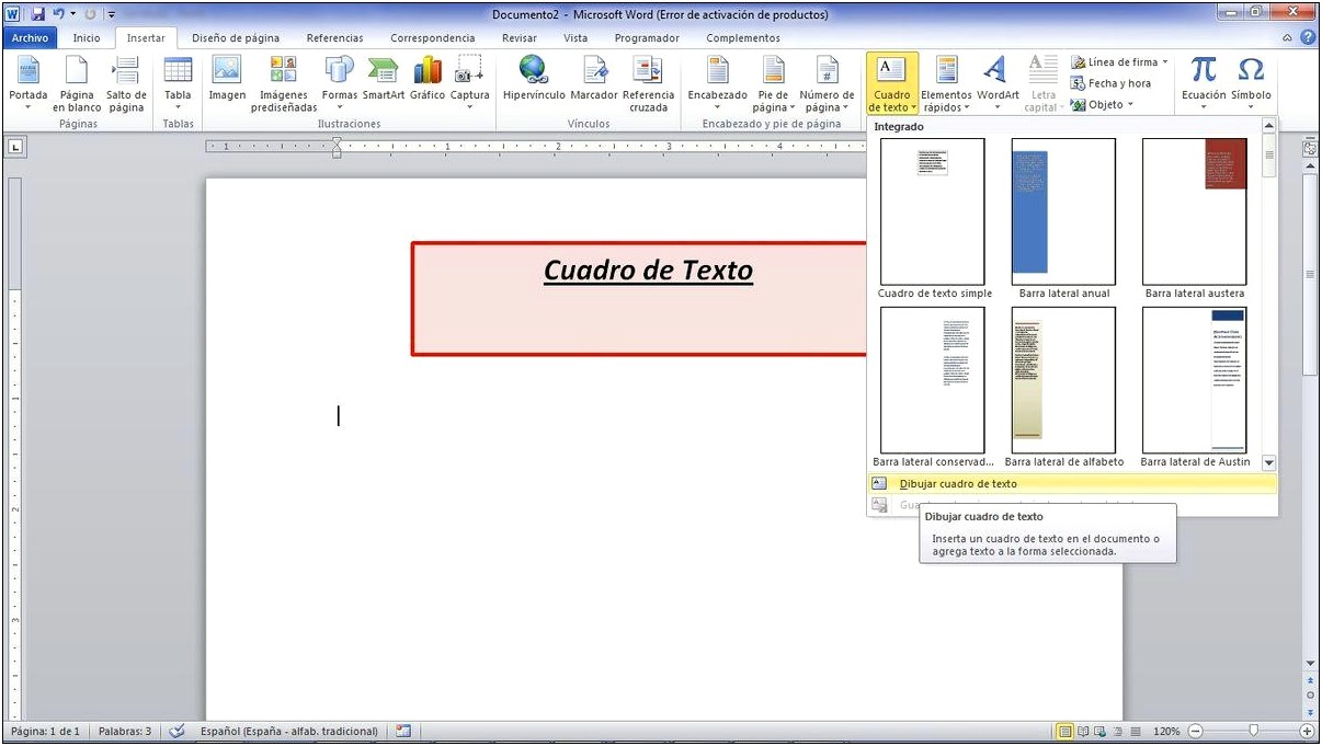 Cuadro De Resumen De Microsof Word