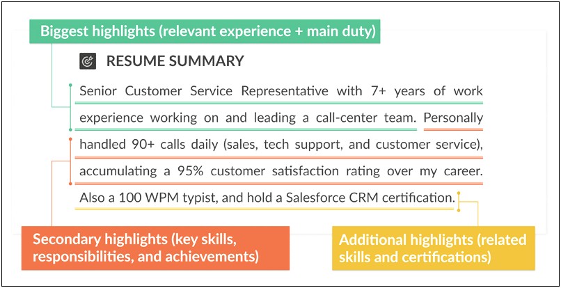 Customer Service Call Center Resume Summary