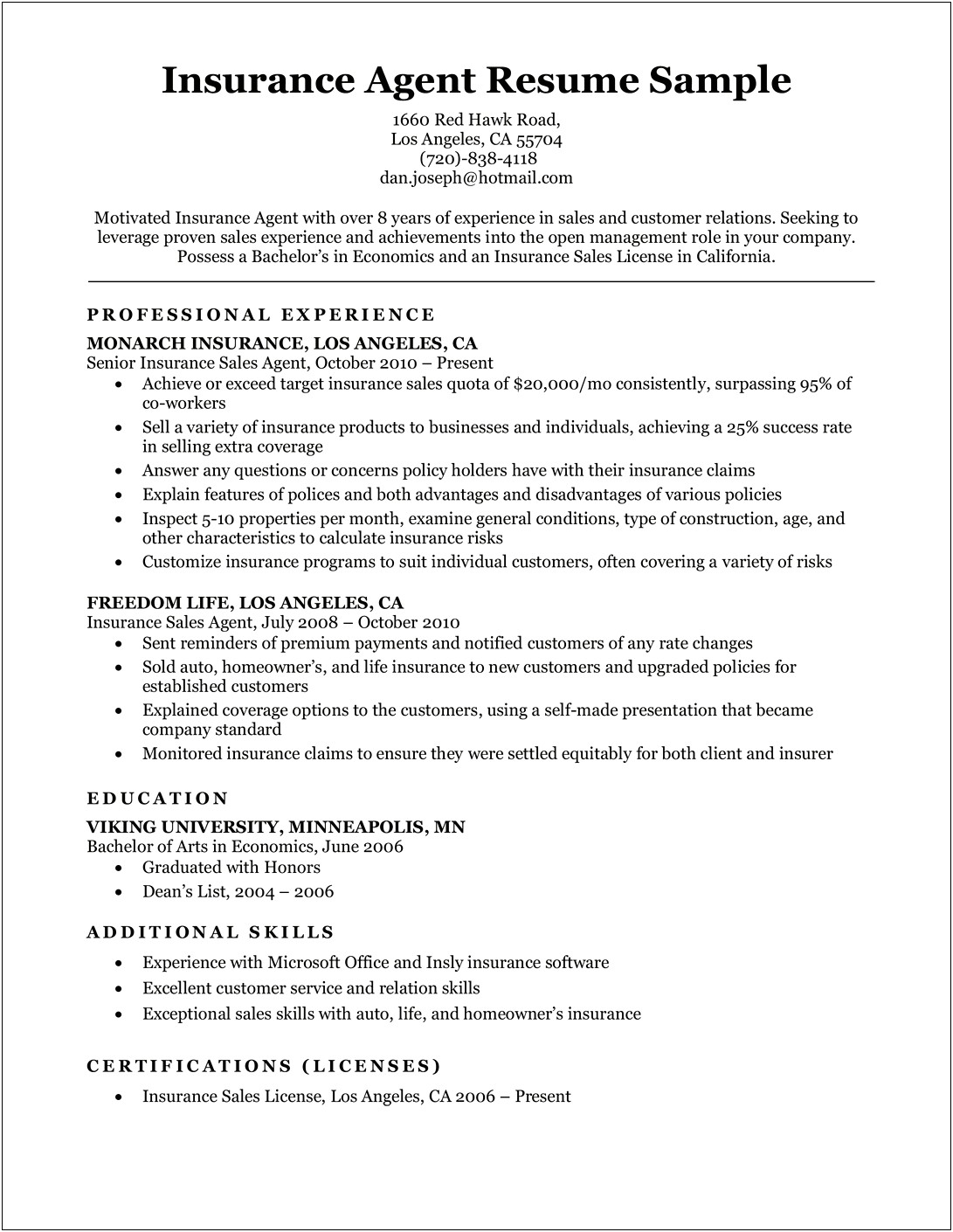 Customer Service Health Insurance Job Description For Resume
