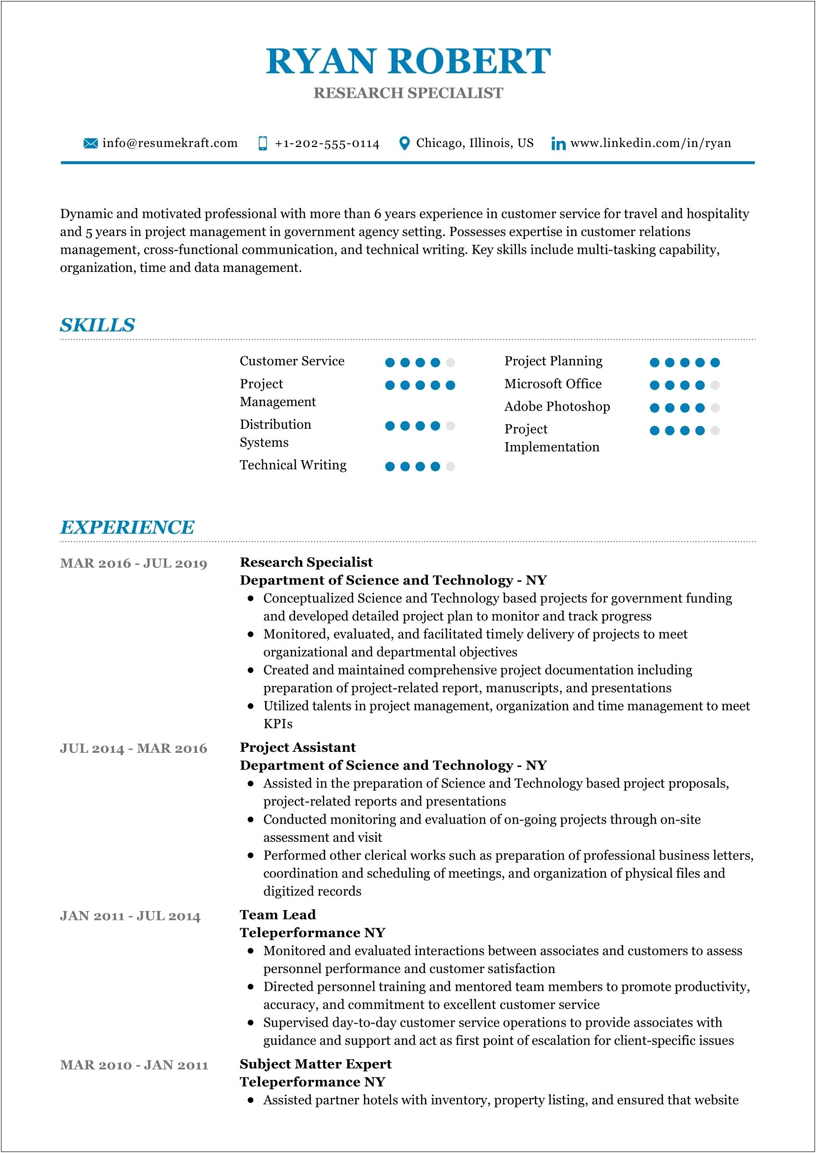 Customer Service List Of Skills Resume