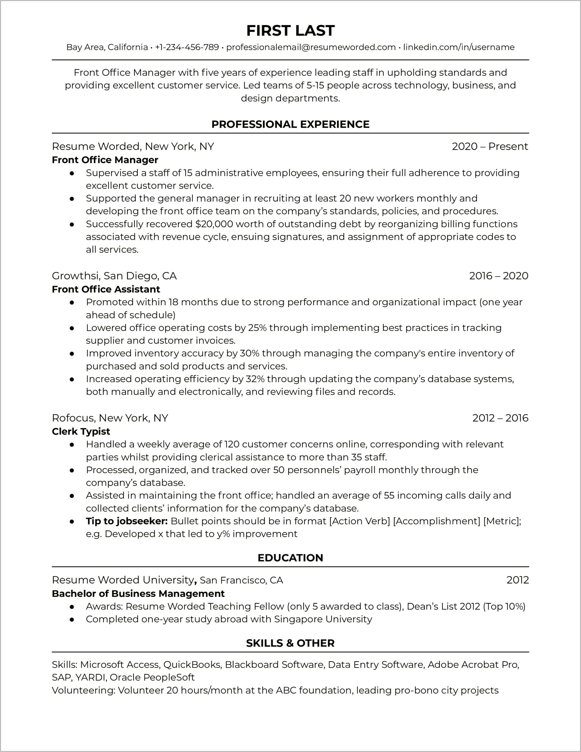 Customer Service Manager Resume Summary Examples