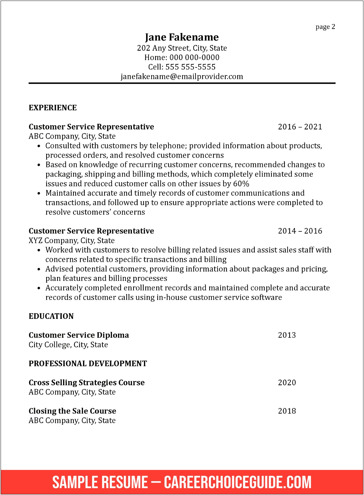 Customer Service Representative Resume Objective Example