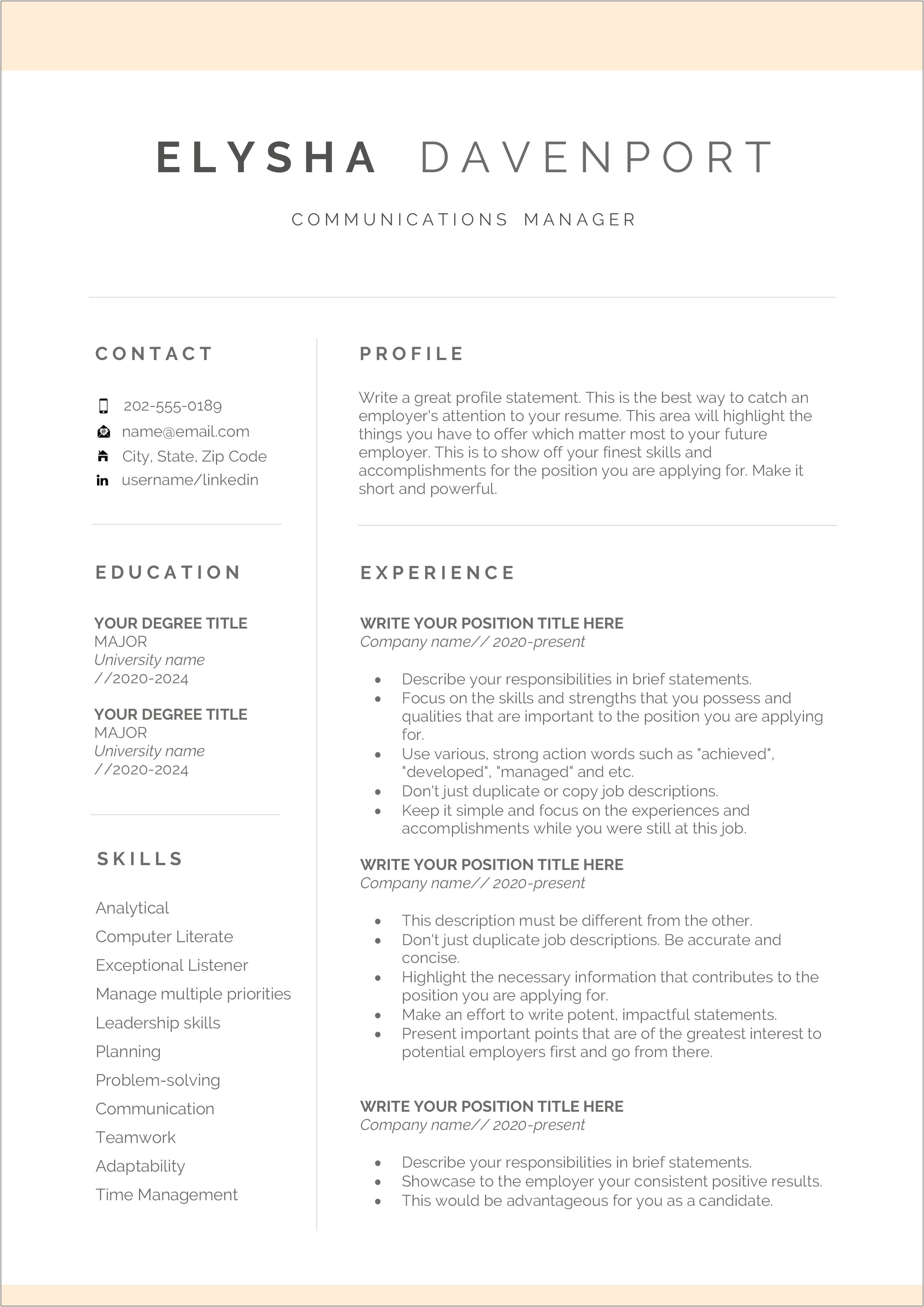 Cut And Paste Job Description Into Resume