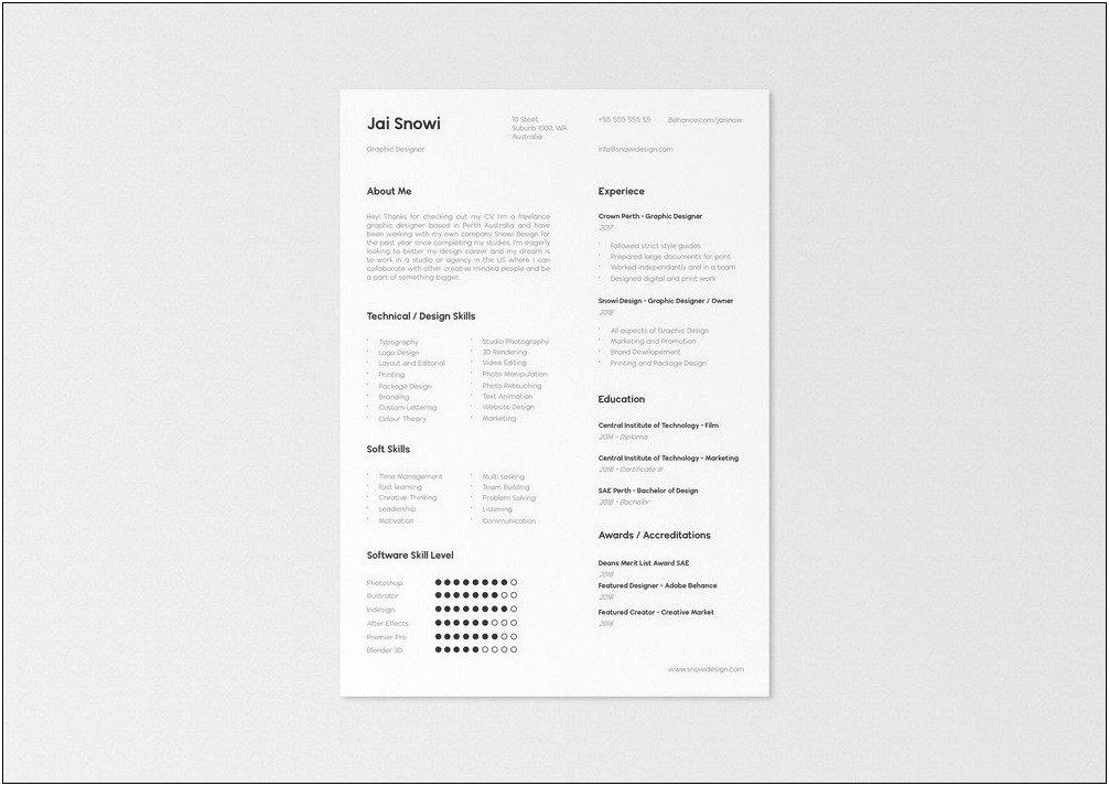 Cv Resume Psd Template And Mockup