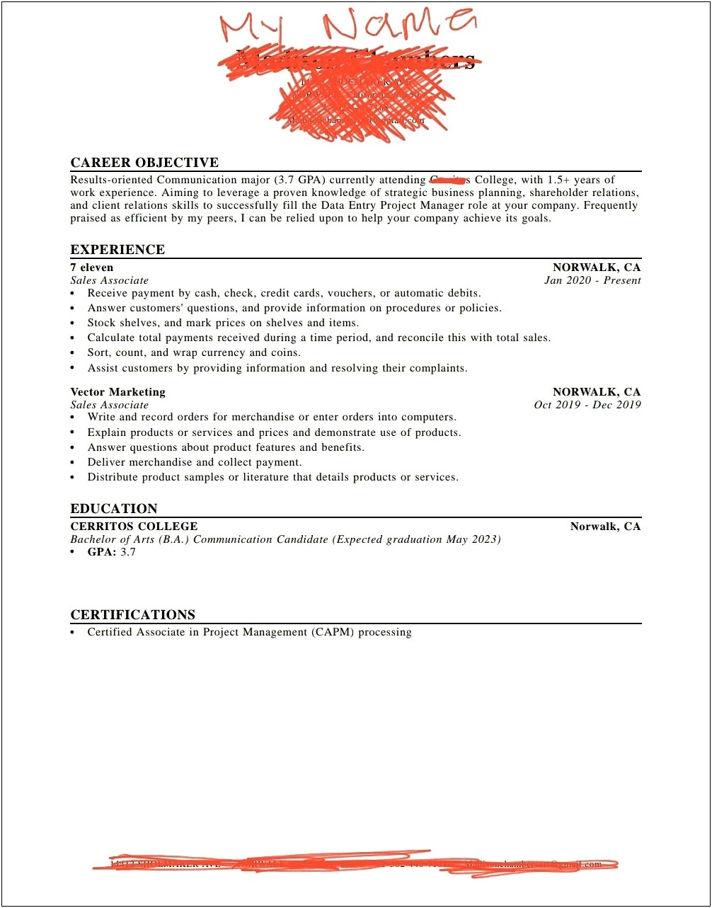 Data Entry Resume With No Experience