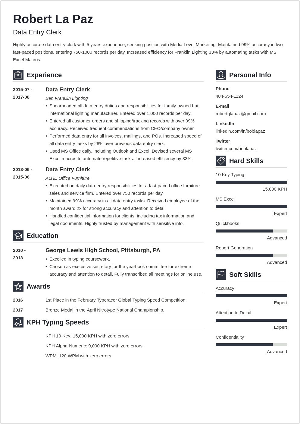 Data Entry Skills To Add To Resume