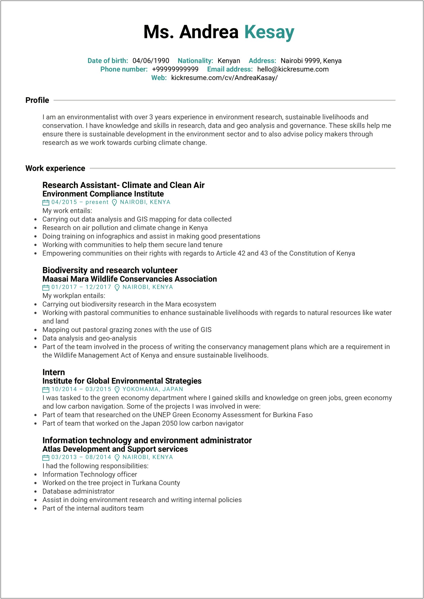 Description For Business Development Intern Role On Resume