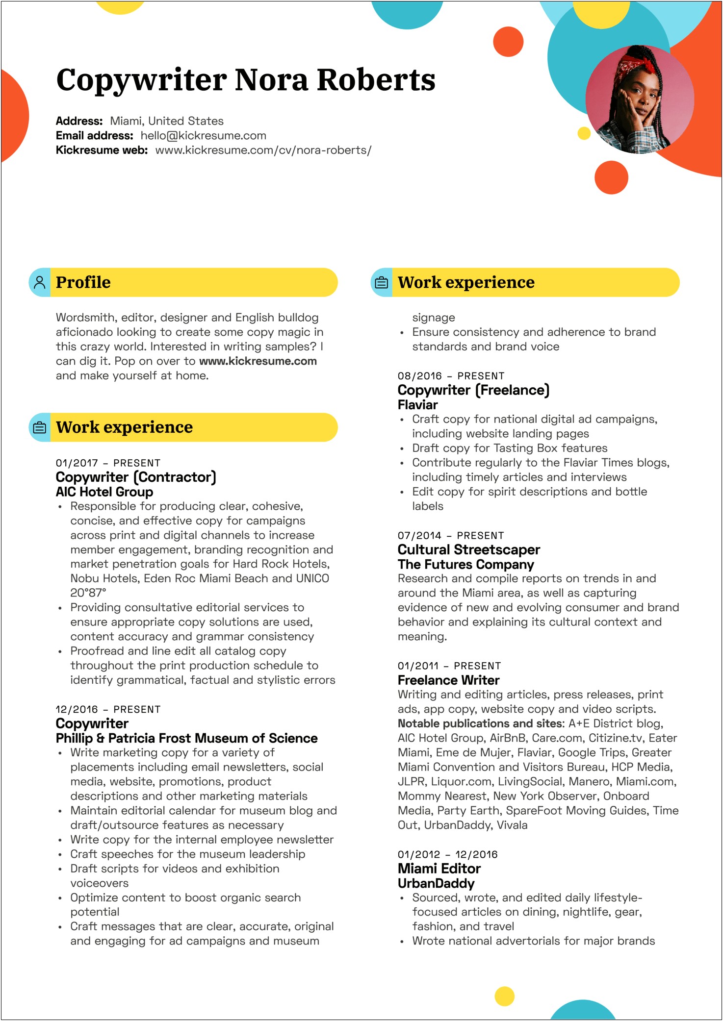 Description Of Freelance Writing In Resume