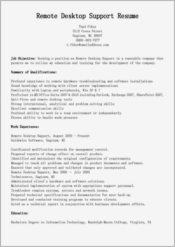 Desktop Resume Sample Relates To Team