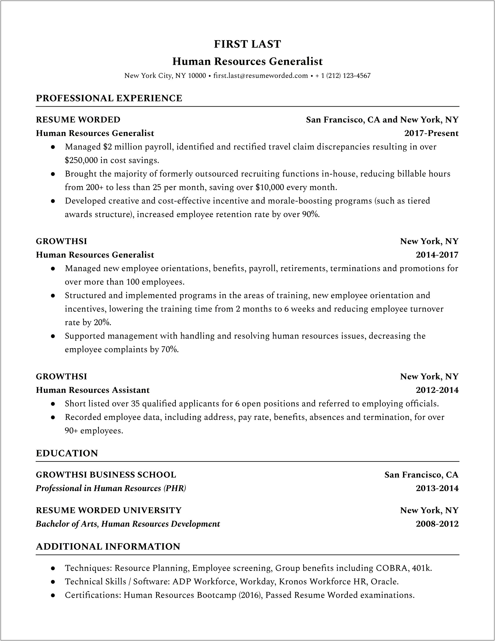 Director Of Human Resources Resume Sample Municipal