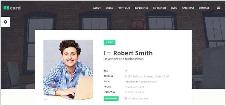 Divergent Personal Vcard Resume Html Template