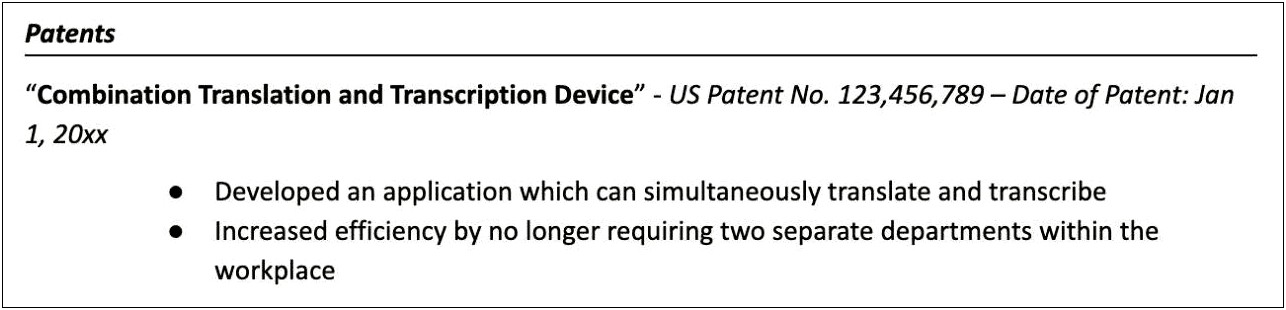 Does A Patent Look Good On A Resume