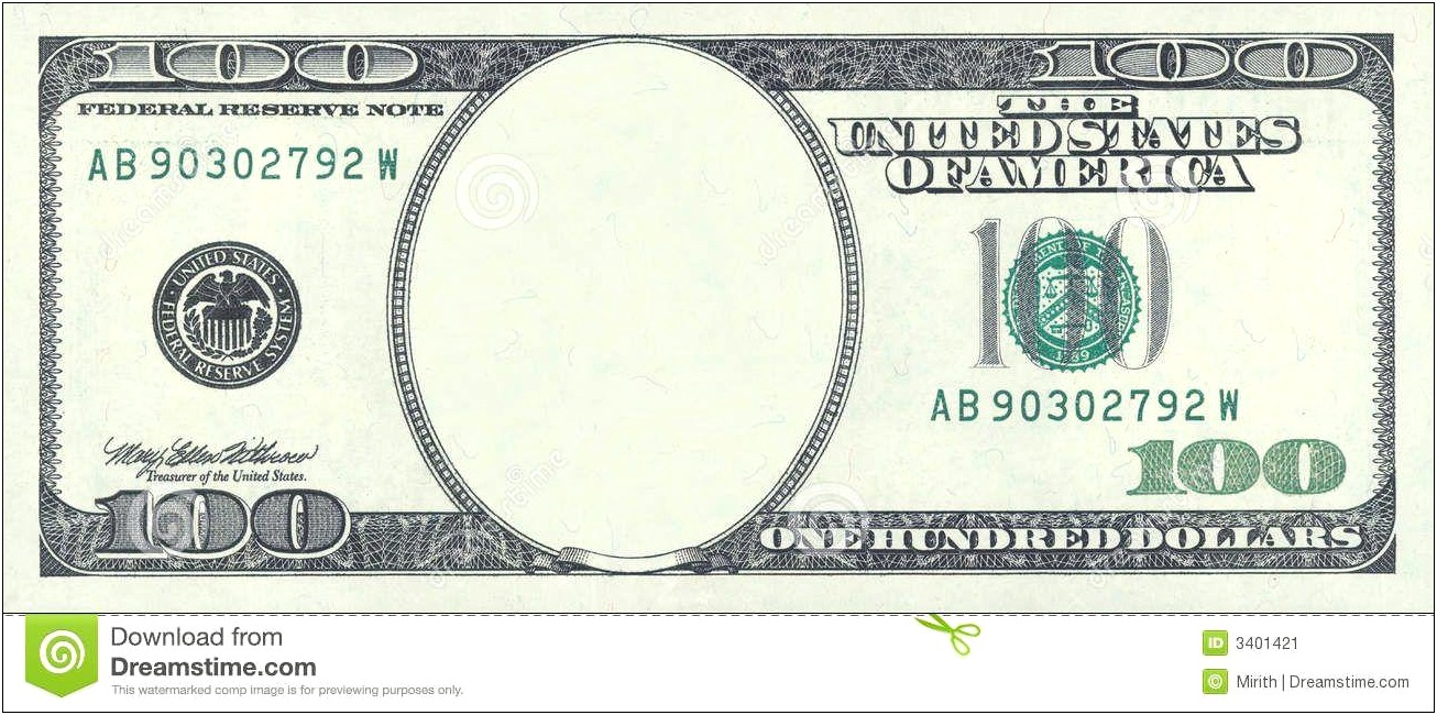 Dollar Bill Template Front And Back Download