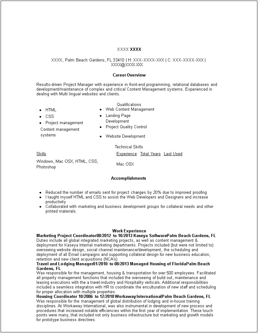 Download Project Coordinator Resume Word Doc