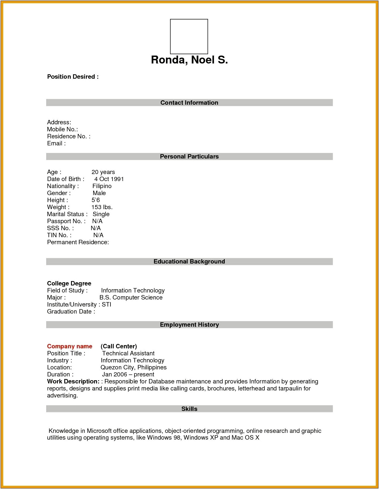 Download Resume And Print For Free