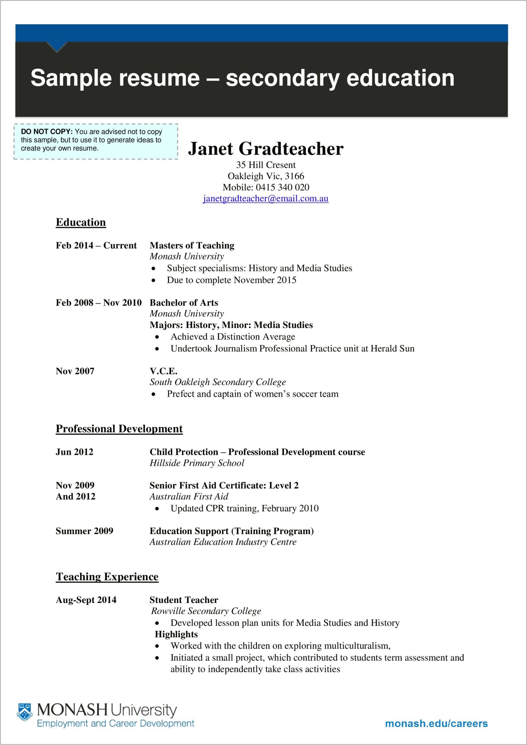 Education On Resume Sample Currently In School