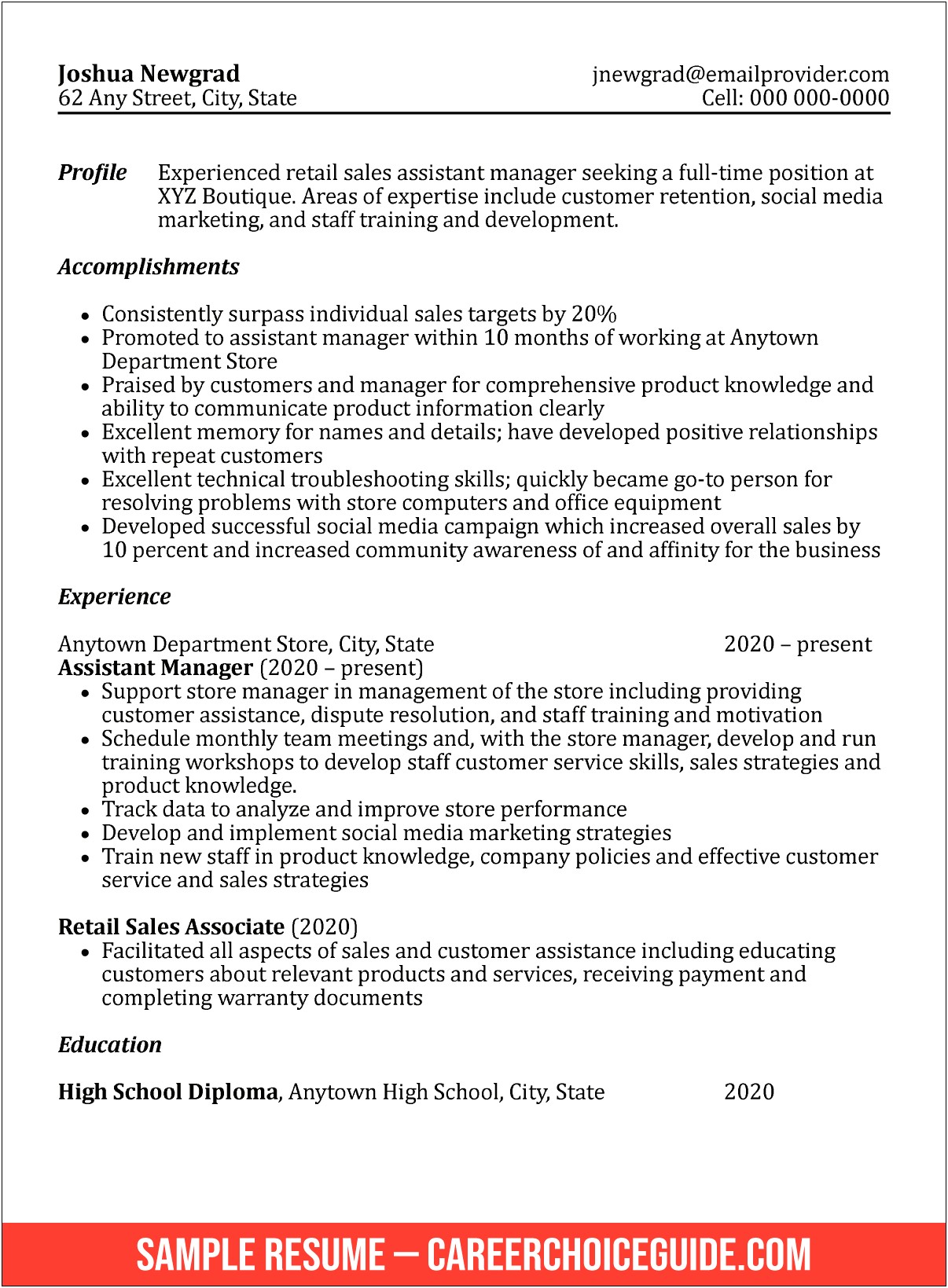 Education Resume Examples High School Graduates