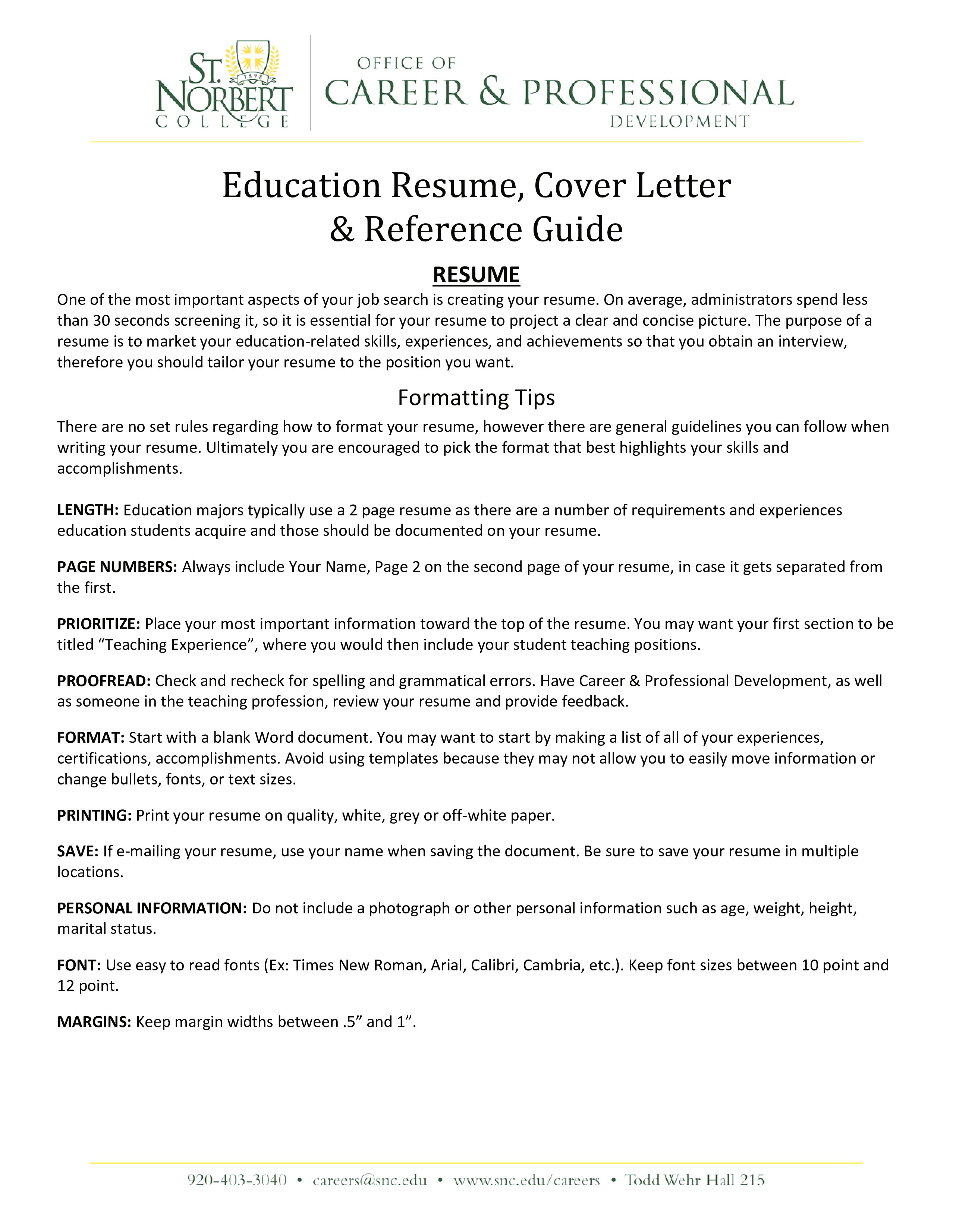 Education Resume Still In High School