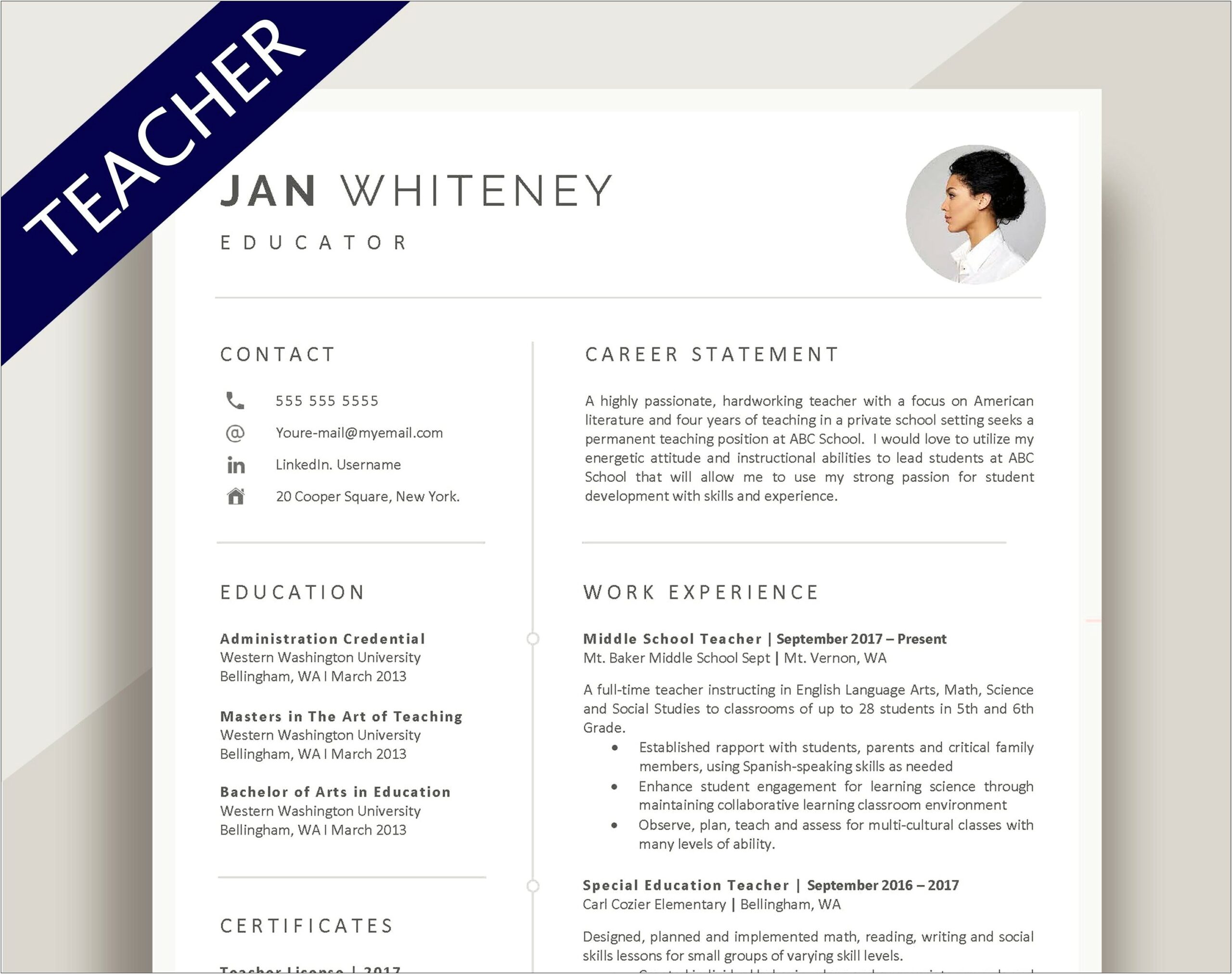 Educational Resume Template High School Student